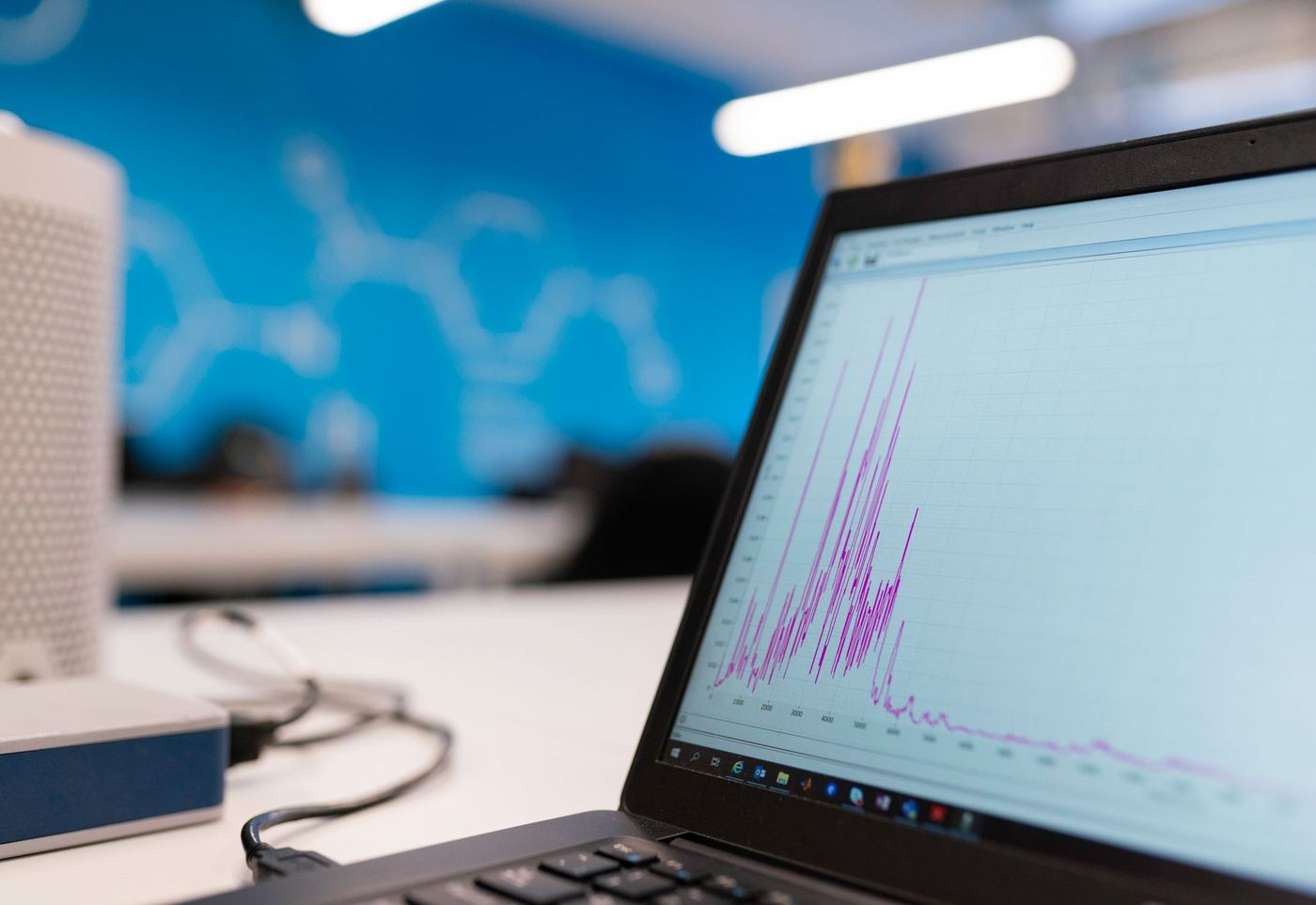 Trend data on a laptop screen