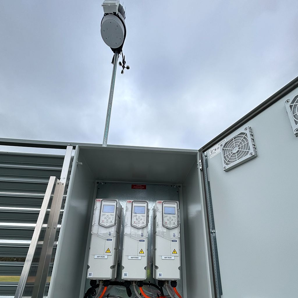 Variable-speed drives in a controls enclosure, Catherine McAuley College